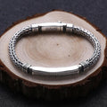 Pure Silver Retro Men's Weave Silver S925 Bangle Bracelet