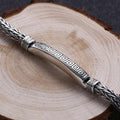 Pure Silver Retro Men's Weave Silver S925 Bangle Bracelet