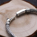 Pure Silver Retro Men's Weave Silver S925 Bangle Bracelet