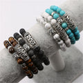 2Pcs/Set Nepal India Buddha Statue Beads Bracelet