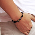Natural Stone Bracelet Men Jewelry Six-Word Mantra Tiger Eye