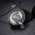 Nordic Necklace Viking Raven Pendant Black Bird Crow