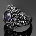 Vintage Jewelry 3ct Amethyst 925 Sterling Silver Ring