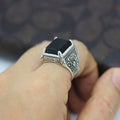 Eulonvan Luxury Vintage 925 Sterling Silver Black Rings Jewelry