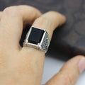 Eulonvan Luxury Vintage 925 Sterling Silver Black Rings Jewelry