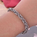 Stainless Steel Men Bracelet On Hand Link Chain Charm