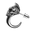 ZABRA 925 Sterling Silver Skull Stud Mens Earrings