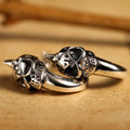 ZABRA 925 Sterling Silver Skull Stud Mens Earrings