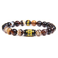 Natural Stone Bracelet Men Jewelry Six-Word Mantra Tiger Eye