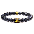 Natural Stone Bracelet Men Jewelry Six-Word Mantra Tiger Eye