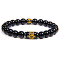 Natural Stone Bracelet Men Jewelry Six-Word Mantra Tiger Eye