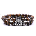 2 Pcs/set Fashion Couple Tiger Eye Stone Bracelets