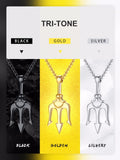 Neptune Trident Pendant Necklace in Stainless Steel