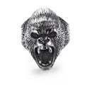 Titanium steel Ring Vintage Animal Angry Gorilla Ring