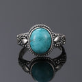 New Fashion Oval High Quality Natural Turquoise Rings