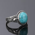 New Fashion Oval High Quality Natural Turquoise Rings