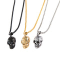 Jewelry Gold Punk Stainless Steel Skull Pendant Necklace