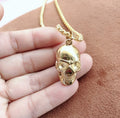Jewelry Gold Punk Stainless Steel Skull Pendant Necklace
