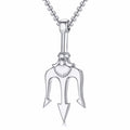 Neptune Trident Pendant Necklace in Stainless Steel