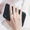 Vintage Silver Color Metal Punk Letter Open Rings Design