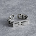 Vintage Silver Color Metal Punk Letter Open Rings Design