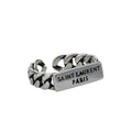 Vintage Silver Color Metal Punk Letter Open Rings Design