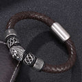 Brown Leather Bracelet Lion head