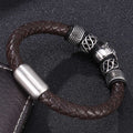 Brown Leather Bracelet Lion head
