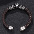 Brown Leather Bracelet Lion head