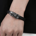 Trendy Male Bracelet Leather Scorpions Stainless Steel