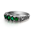 Multi-Element Vintage Art Deco Rings Green Stone