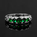 Multi-Element Vintage Art Deco Rings Green Stone