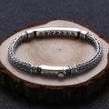 Pure Silver Retro Men's Weave Silver S925 Bangle Bracelet