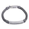 Pure Silver Retro Men's Weave Silver S925 Bangle Bracelet