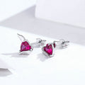 Sterling Silver Angel And Devil Pink CZ Heart