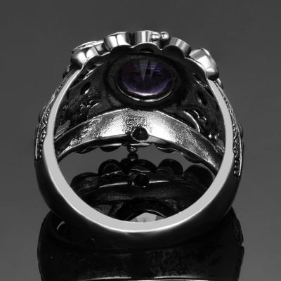 Vintage Jewelry 3ct Amethyst 925 Sterling Silver Ring