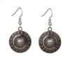 Tibetan Silver Color Round Earrings
