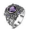 Vintage Jewelry 3ct Amethyst 925 Sterling Silver Ring