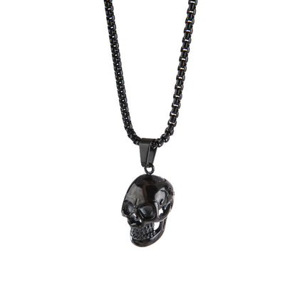 Jewelry Gold Punk Stainless Steel Skull Pendant Necklace