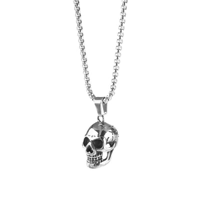 Jewelry Gold Punk Stainless Steel Skull Pendant Necklace