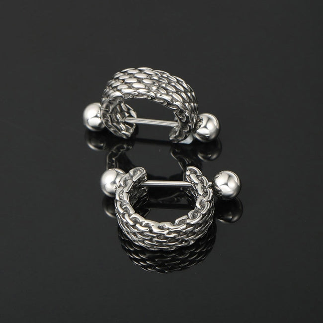 Hemiston Titanium Steel Ornament Hip Hop Earrings