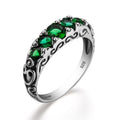 Multi-Element Vintage Art Deco Rings Green Stone