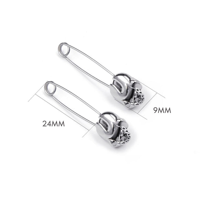 New 1 Pair Stainless Steel Safety Pin Earring