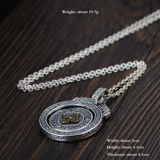 Sterling Silver Buddhism Six Words' Sutra Vajra